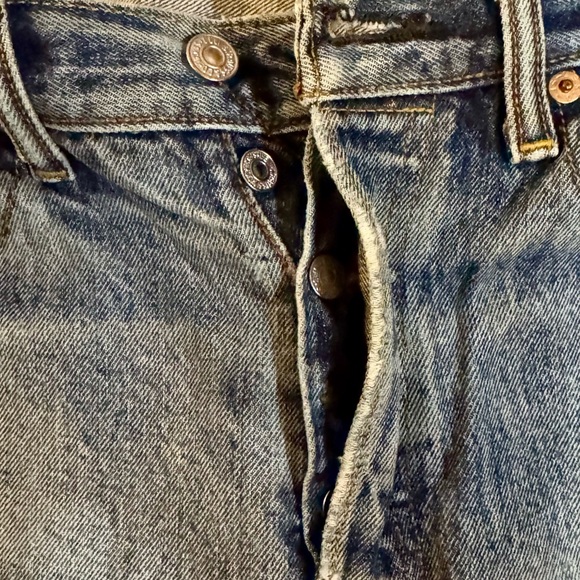 🔥VINTAGE 501 Men's Levi Strauss & Co. Distressed Blue Jeans Size 31X30 - Picture 4 of 10